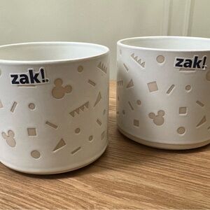 White and Tan Geometric Mickey Mouse Mugs